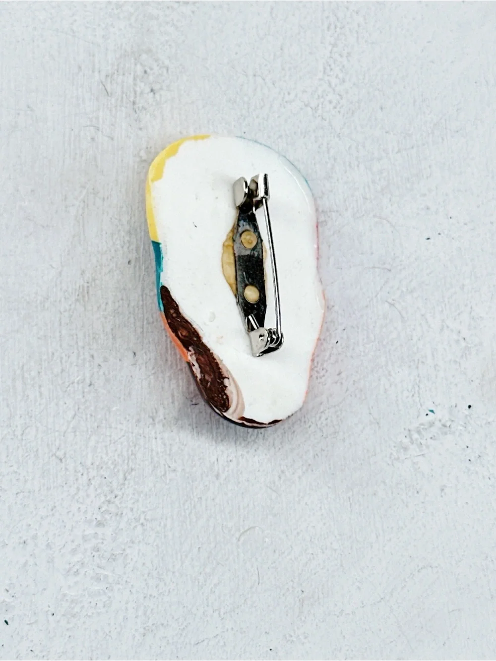 330u. Ceramic Manface Brooch Handmade